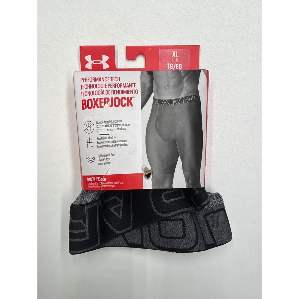 Under Armour Mens Boxerjock‎ Boxer Briefs Performance Tech 9 Inch XL Gray
